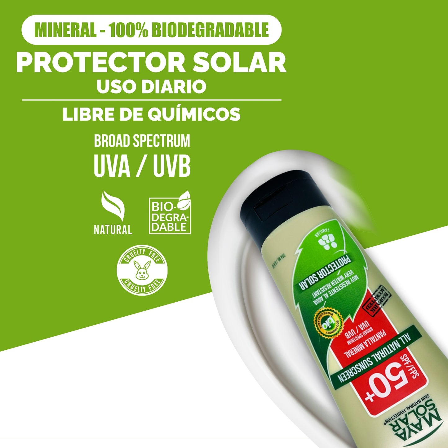 MAYA SOLOR BLOQUEADOR SOLAR EN CREMA FPS 50+ BIODEGRADABLE 204ML