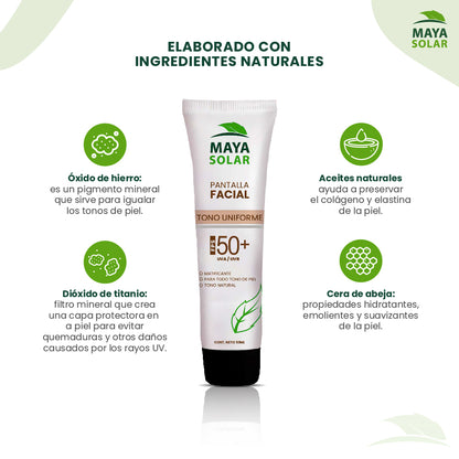 MAYA SOLAR PROTECTOR SOLAR FACIAL TONO UNIFORME 50ML