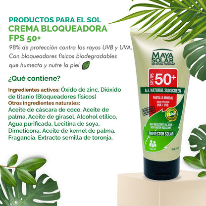 MAYA SOLOR BLOQUEADOR SOLAR EN CREMA FPS 50+ BIODEGRADABLE 204ML